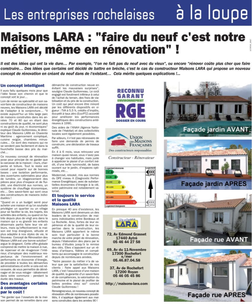 Rénovation Maisons LARA avant après, efficacité énergétique améliorée